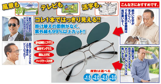 粋男の遠中近両用　偏光サングラス